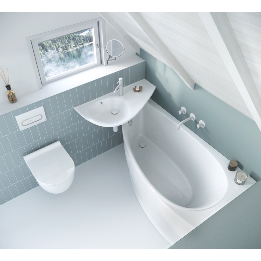 Ravak XJ1P1100000 - Viseći umivaonik AVOCADO 85x45 cm liveni mermer/bela