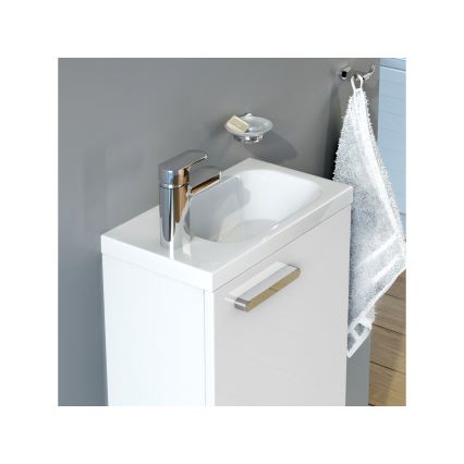 Ravak XJGL1100000 - Zidni umivaonik CHROME 40x22 cm liveni mermer/bela