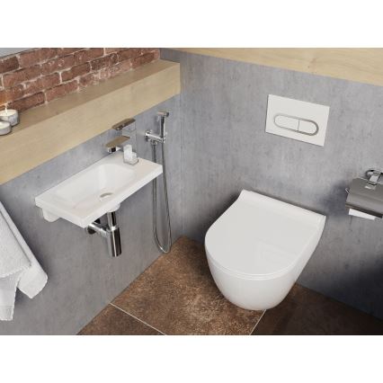 Ravak XJGP1100000 - Viseći umivaonik CHROME 40x22 cm liveni mermer/bela