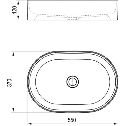 Ravak XJX01155001 - Umivaonik na radnu ploču CERAMIC SLIM 55x37 cm keramika/bela