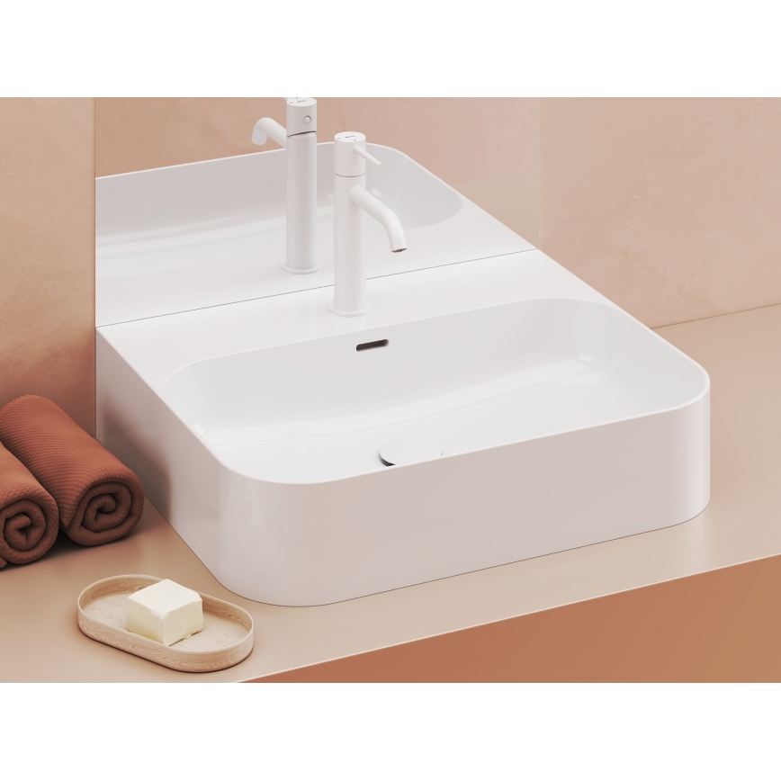 Ravak XJX01155006 - Umivaonik za ugradnju na ploču CERAMIC SLIM 55x45 cm keramika/bela