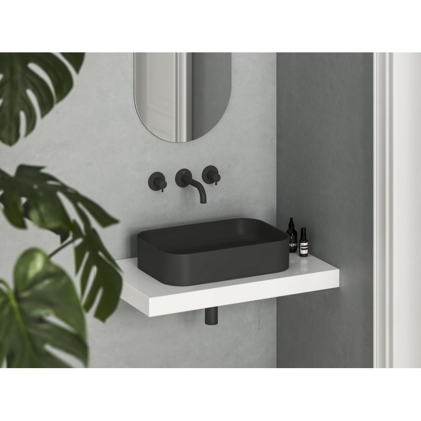 Ravak XJX0D155001 - Umivaonik na radnu ploču CERAMIC SLIM 55x37 cm keramika/crna