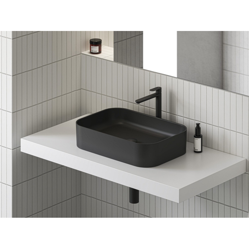 Ravak XJX0D155001 - Umivaonik na radnu ploču CERAMIC SLIM 55x37 cm keramika/crna