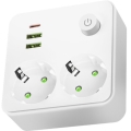 Razdelna utičnica sa prekidačem LINEA 2x230V + 3xUSB A/C SCHUKO bela