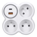 Razdelnik 3x 16A + brzi USB A+C punjač 20W