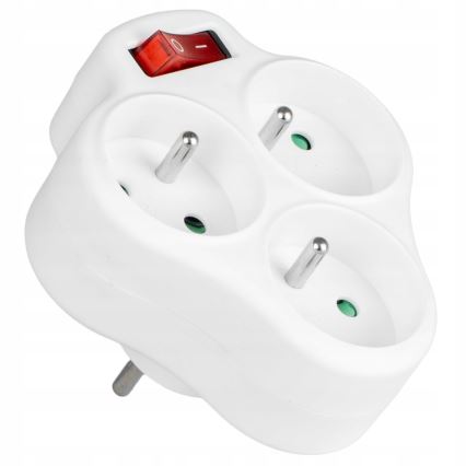 Razdelnik sa prekidačem, 3 utičnice