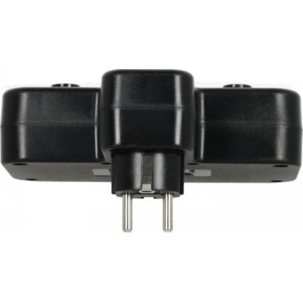 Višestruka utičnica sa prekidačem i LED osvetljenjem LINEA PRO 2Z + 3xUSB A/C SCHUKO 4000K crna