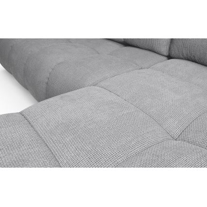 Razvlačna ugaona tapacirana garnitura sa prostorom za odlaganje u obliku L ALMADA, desna, siva