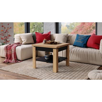 Razvlačeći klub/trpezarijski sto sa policom LIA hrast craft/crna