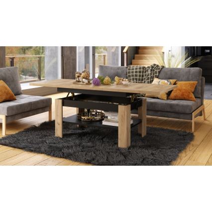 Razvlačeći konferencijski sto sa podiznim vrhom ROY 130/170x65 cm hrast craft/crna
