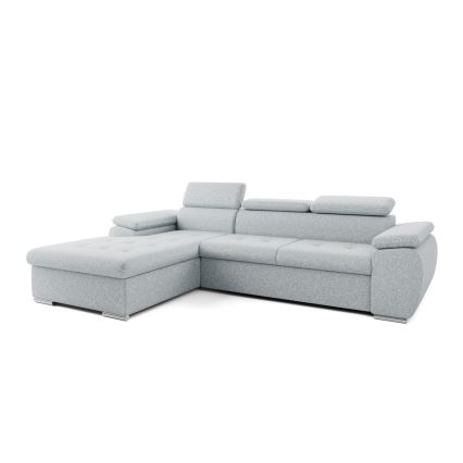 Razvlačiva ugaona garnitura u obliku L sa prostorom za odlaganje PADUA, siva, leva