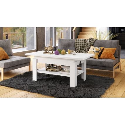 Razvlačivi konferencijski sto sa podiznom pločom ROY 130/170x65 cm bela