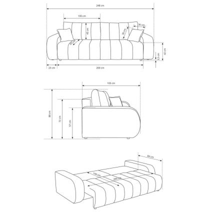 Razvlačivi trosed DESIO bež