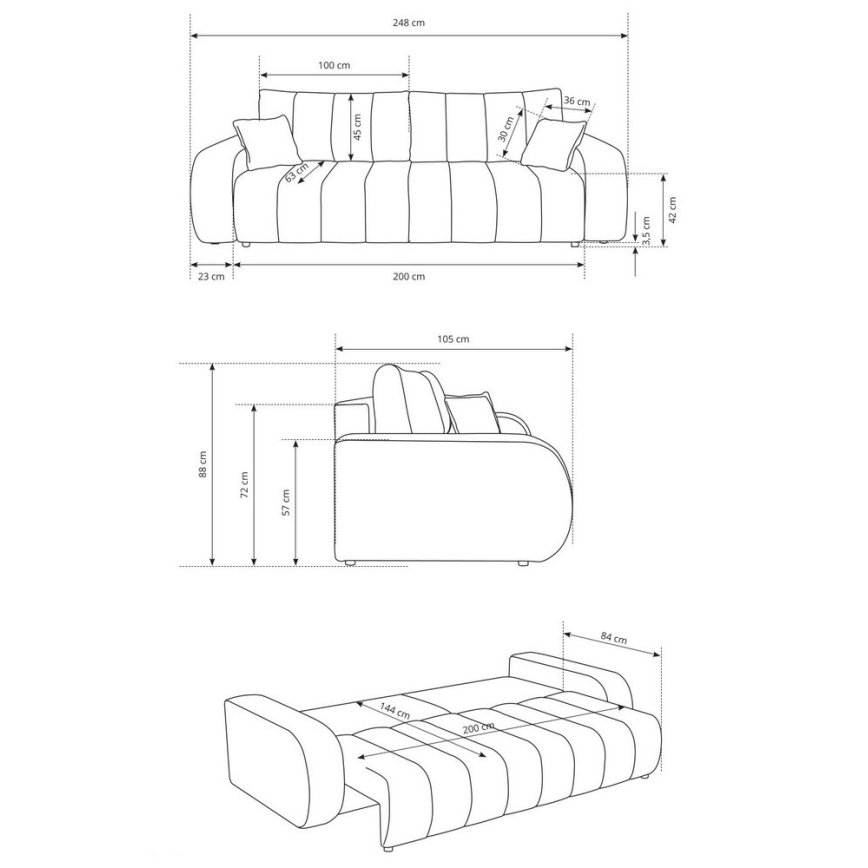 Razvlačivi trosed DESIO bež