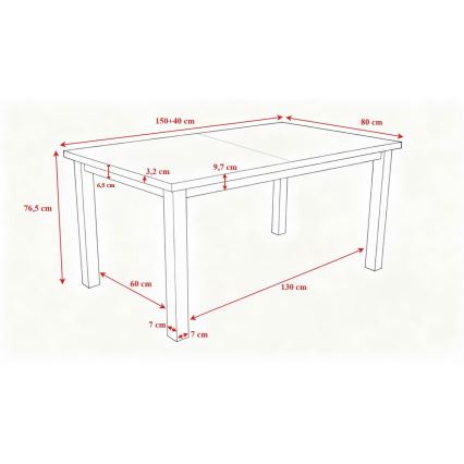 Razvlačivi trpezarijski sto LIAM hrast