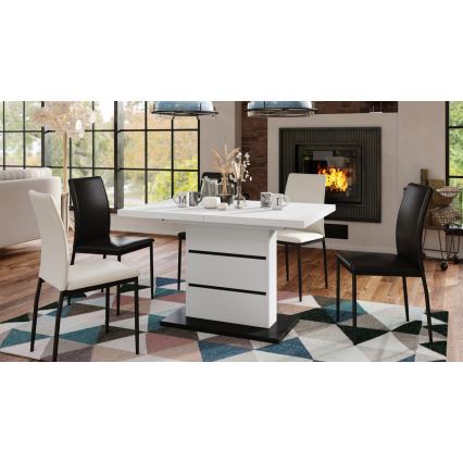 Razvlačivi trpezarijski sto PAOLO bela/crna