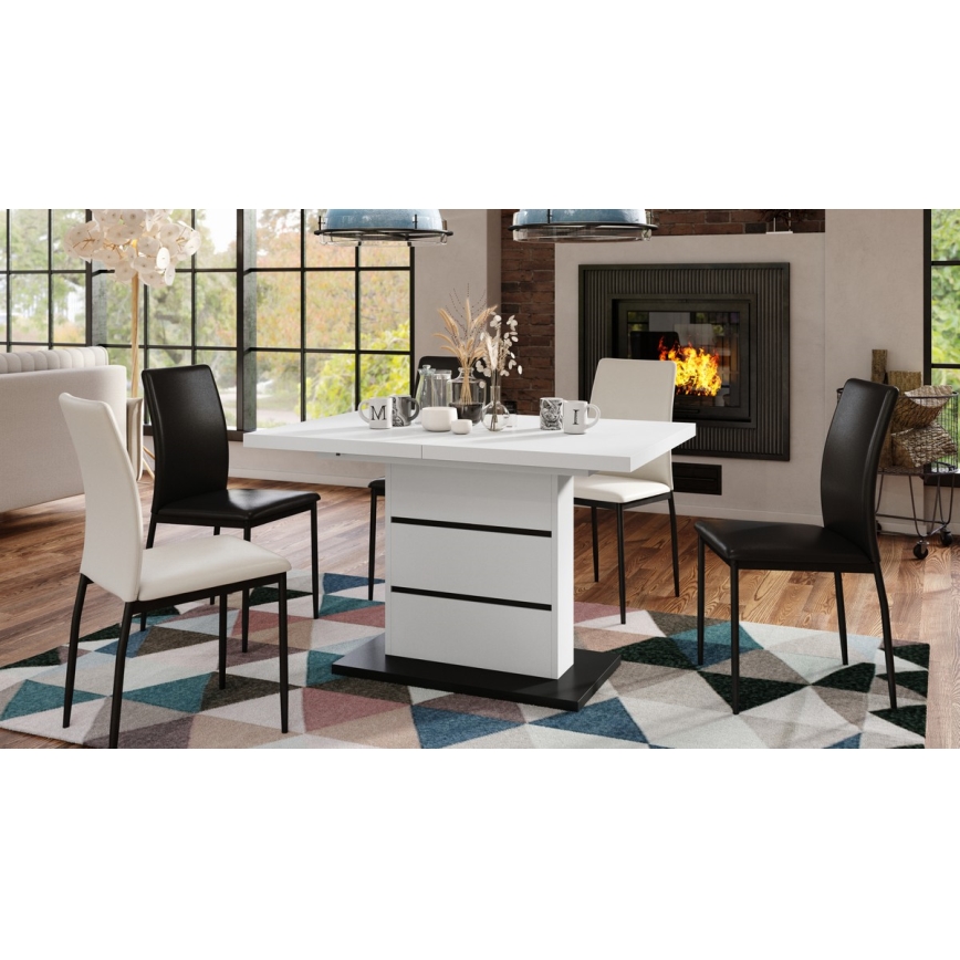 Razvlačivi trpezarijski sto PAOLO bela/crna