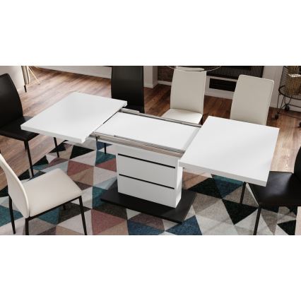 Razvlačivi trpezarijski sto PAOLO bela/crna