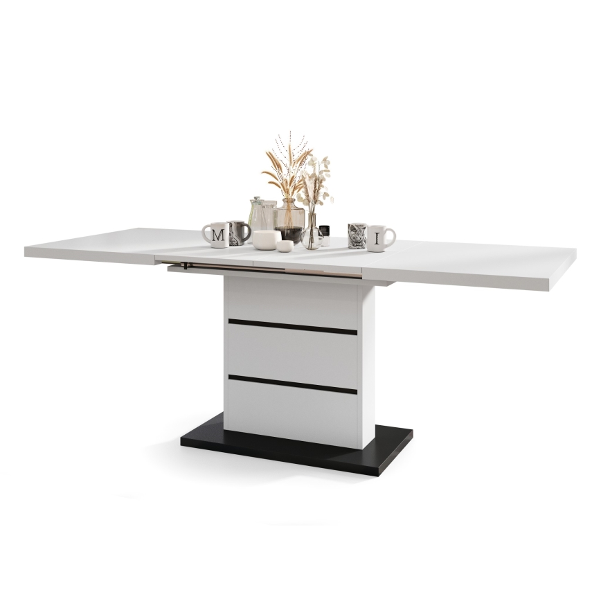 Razvlačivi trpezarijski sto PAOLO bela/crna