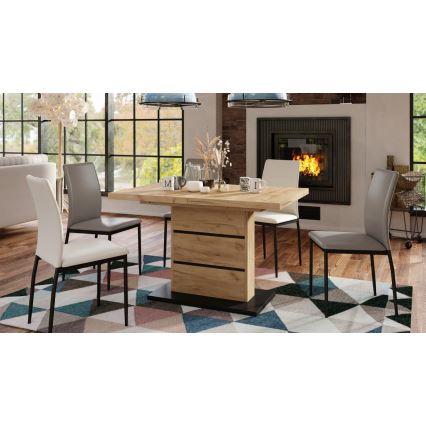 Razvlačivi trpezarijski sto PAOLO hrast craft/crna