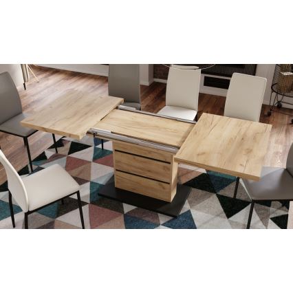 Razvlačivi trpezarijski sto PAOLO hrast craft/crna