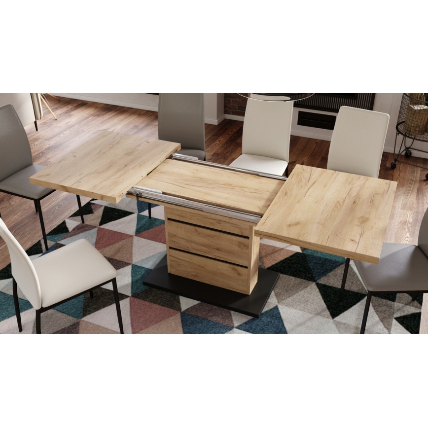 Razvlačivi trpezarijski sto PAOLO hrast craft/crna