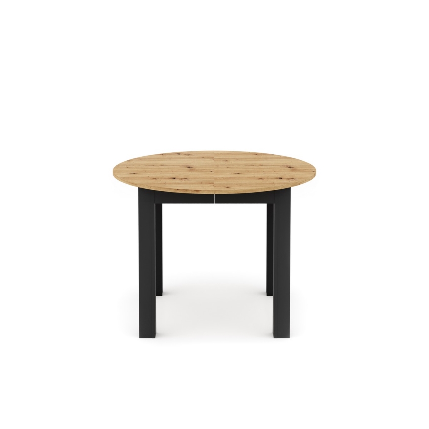 Razvlačivi trpezarijski sto WILY hrast artisan/crna