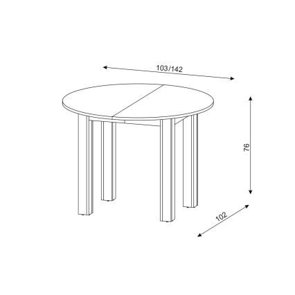 Razvlačivi trpezarijski sto WILY hrast artisan/crna