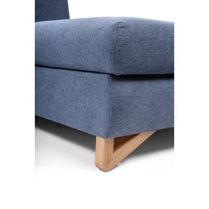 Tapacirana ugaona garnitura AVESTA na razvlačenje, L-oblik, desna, plava, sa spremištem