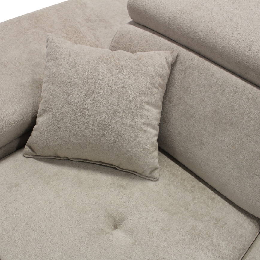 Razvlačna ugaona garnitura CASTELO sa prostorom za odlaganje u obliku L, leva, siva