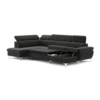 Razvlačna ugaona garnitura sa sandukom za odlaganje u obliku U CATANIA grafit