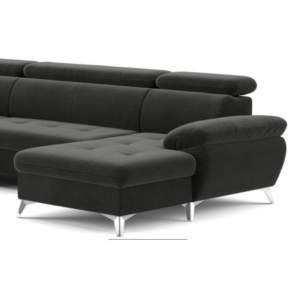 Razvlačna ugaona garnitura sa sandukom za odlaganje u obliku U CATANIA grafit