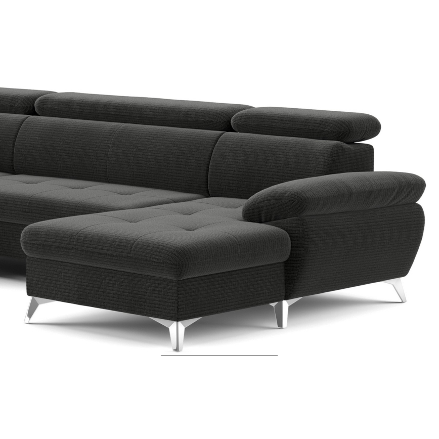 Razvlačna ugaona garnitura sa sandukom za odlaganje u obliku U CATANIA grafit