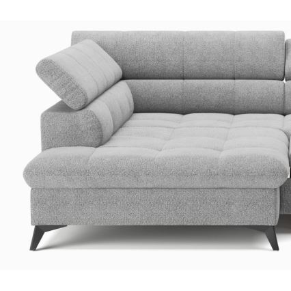 Razvlačna ugaona garnitura u obliku slova L MARANO, leva, siva