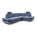 Razvlačna ugaona tapacirana garnitura AVESTA, desna, u obliku slova L, plava, sa prostorom za odlaganje