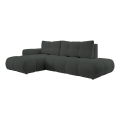 Razvlačna ugaona tapacirana garnitura sa prostorom za odlaganje u obliku L ALMADA leva antracit