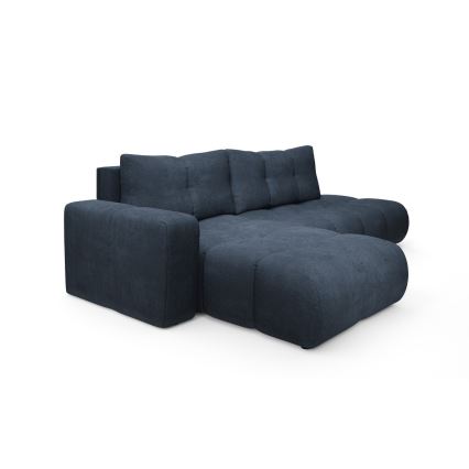 Razvlačna ugaona tapacirana garnitura sa prostorom za odlaganje u obliku L ALMADA leva plava