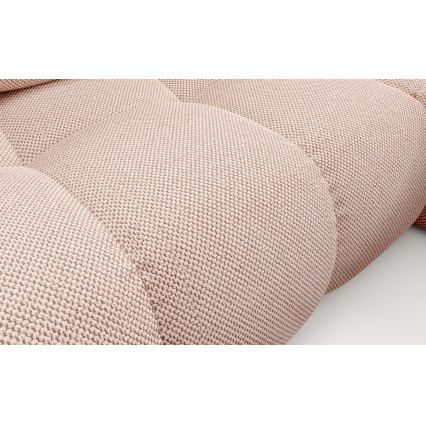 Razvlačna desna ugaona tapacirana garnitura ALMADA u obliku L, roze, sa prostorom za odlaganje