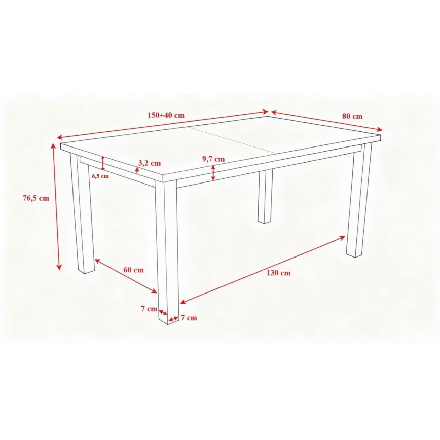 Razvlačni trpezarijski sto LIAM, hrast sonoma