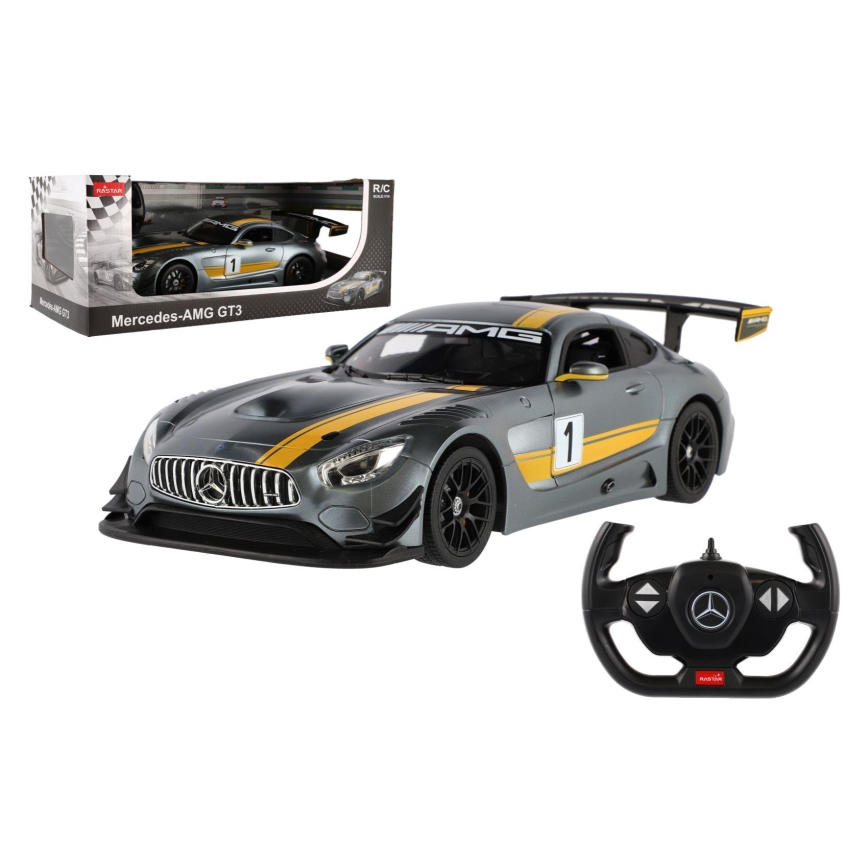 RC automobil Mercedes AMG GT3 RASTAR na daljinsko upravljanje — napajanje 5xAA + 2xAA, siva