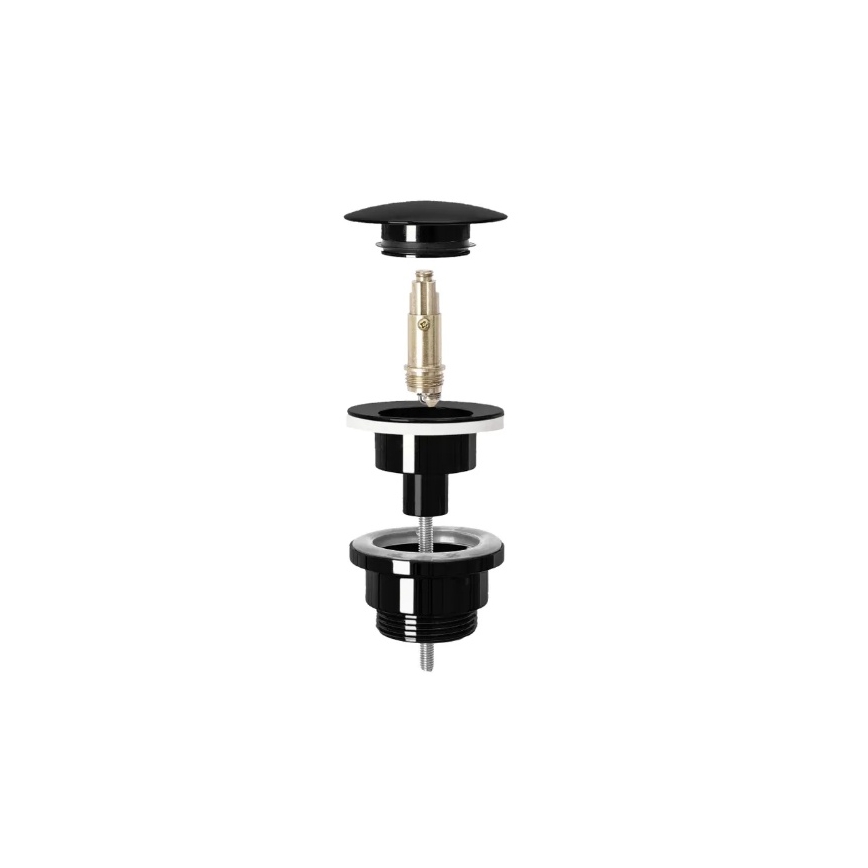 REA-A4100 - Slivnik za umivaonik CLICK-CLACK, prečnik 6,4 cm, sjajna crna