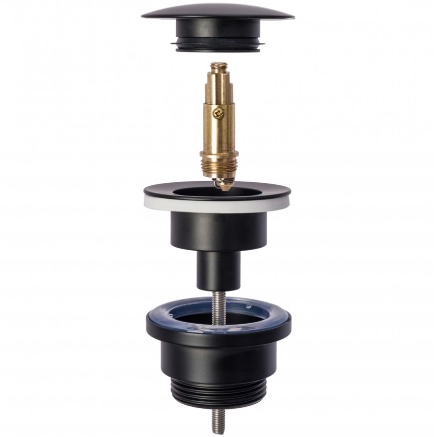 REA-A5216 - CLICK-CLACK odliv za umivaonik, prečnik 6,4 cm, crne boje