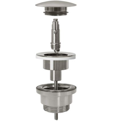 REA-A6000 - CLICK-CLACK slivnik za umivaonik, prečnik 6,4 cm, brušeni nikl