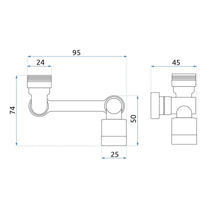 REA-B0660 - Okretni nastavak za bateriju umivaonika, sjajni hrom