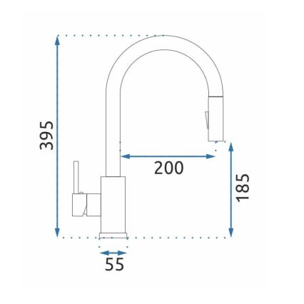 REA-B0669 - Kuhinjska baterija sa izvlačivom prskalicom FRESH 39,5 cm zlatna
