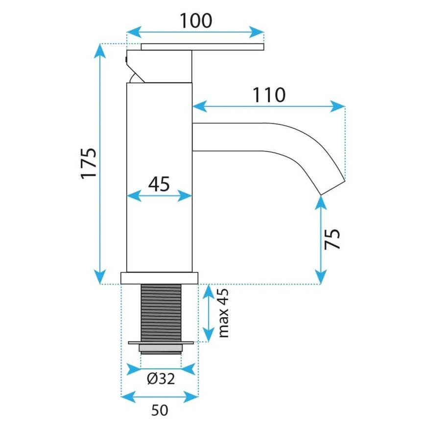 REA-B0970 - Baterija za umivaonik ONTARIO 17,5 cm brušeni bakar