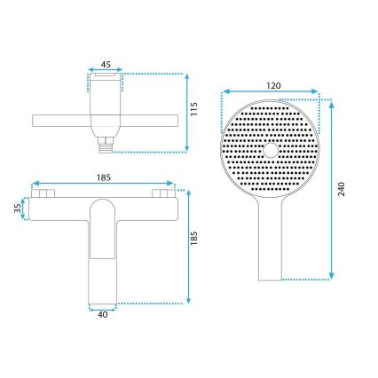 REA-B1128 - Set za kadu AVALON crni