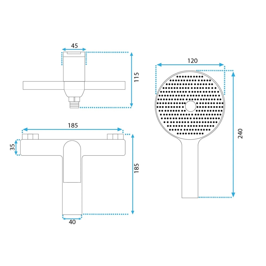 REA-B1129 - Set za kadu AVALON zlatni