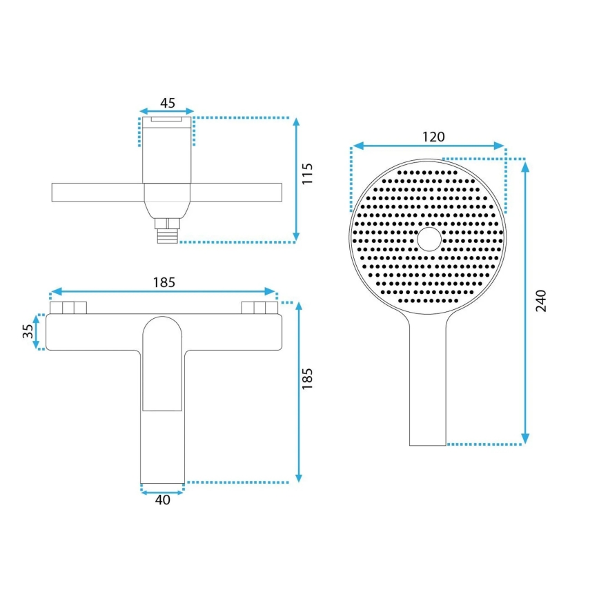 REA-B1156 - Set za kadu AVALON, sjajni hrom