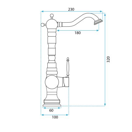 REA-B2500 - Baterija za umivaonik VENICE 32 cm brušeno zlato